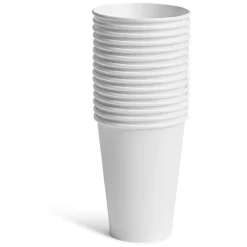 Gobelet jetable en carton uni blanc x50