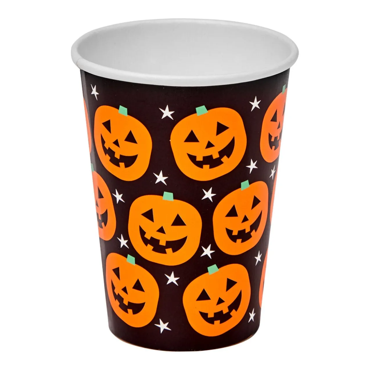 Gobelet jetable en carton Halloween motif citrouille x10