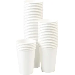 Gobelet jetable en carton uni blanc x50