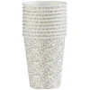 Gobelet jetable motif botanique or et blanc 25 cl x10