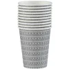 Gobelet jetable motif crochet croix gris et blanc 25 cl x10