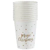 Gobelet jetable Noël Magic Christmas blanc doré 25cl x10