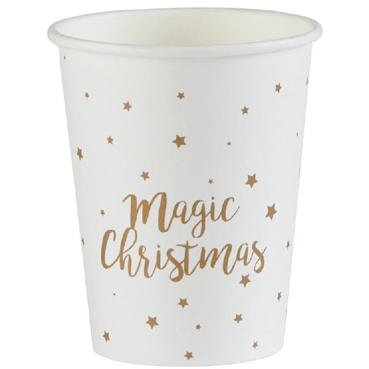 Gobelet jetable Noël Magic Christmas blanc doré 25cl x10