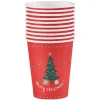 Gobelet jetable Noël Merry Christmas sapin rouge 25 cl x10