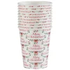 Gobelet jetable Noël Merry Christmas houx blanc 25 cl x10