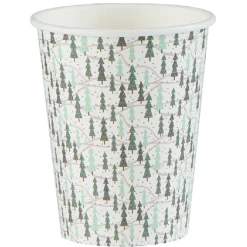 Gobelet jetable Noël motif sapin blanc et vert 25 cl x10