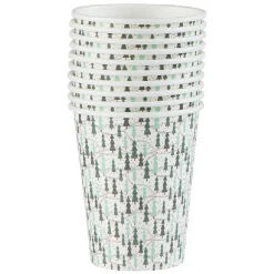 Gobelet jetable Noël motif sapin blanc et vert 25 cl x10