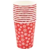 Gobelet jetable Noël motif flocon rouge et blanc 25 cl x10