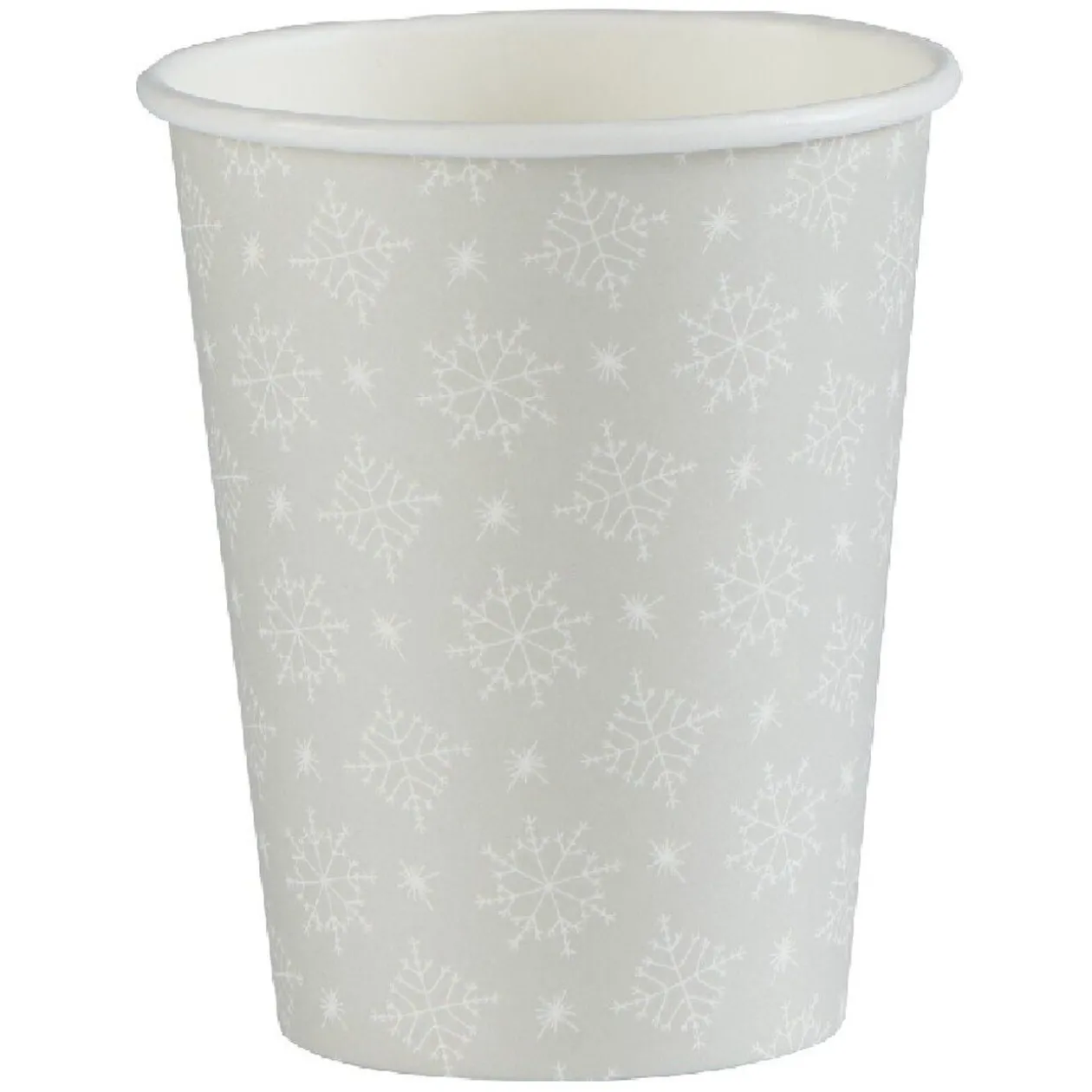 Gobelet jetable Noël motif flocon blanc et beige 25 cl x10