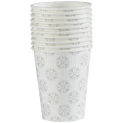 Gobelet jetable Noël motif flocon beige et gris 25 cl x10