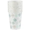 Gobelet jetable Noël motif flocon blanc et vert 25 cl x10