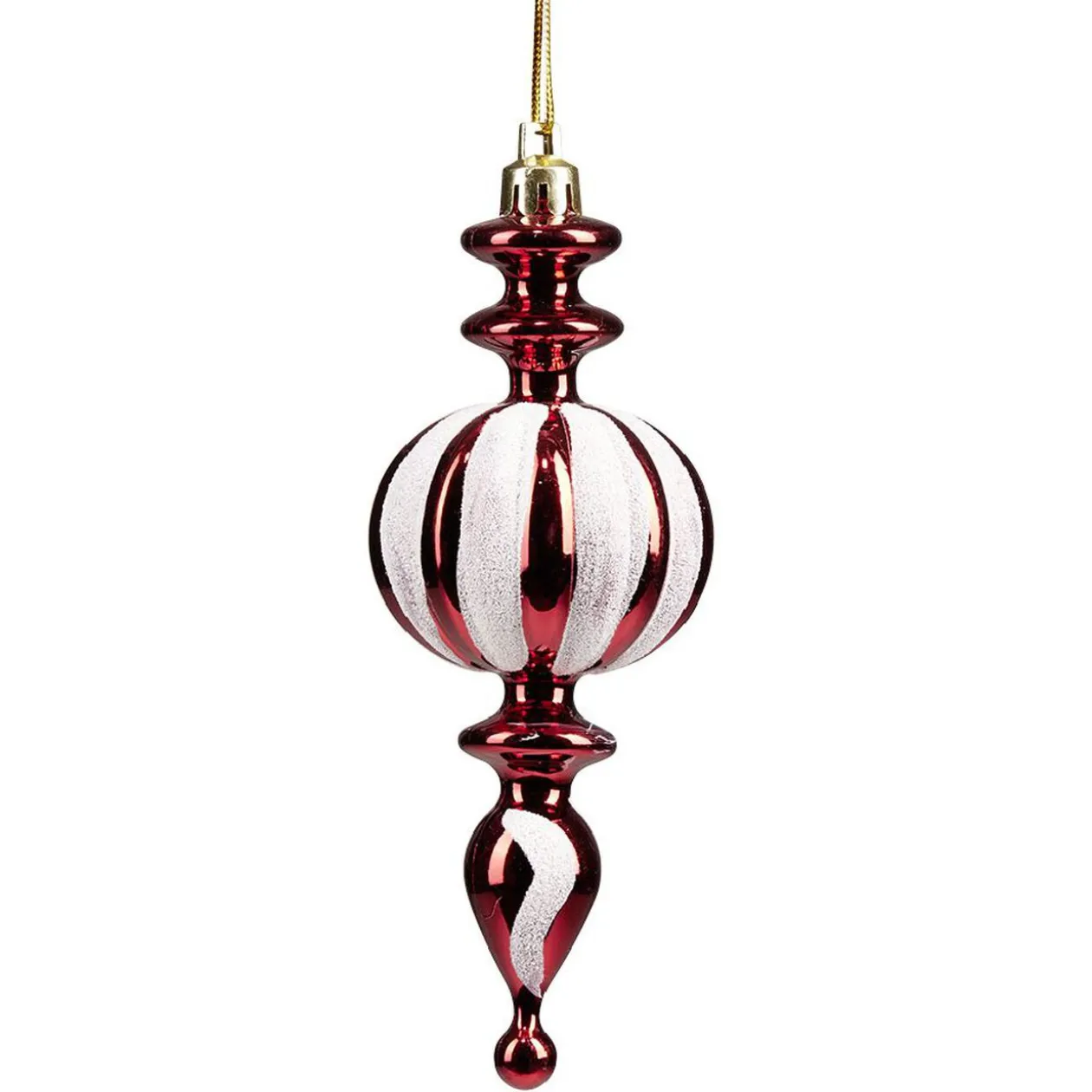 Gouttelette à suspendre blanc et rouge brillant H.14,5 cm