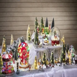 Grande roue fête foraine animée lumineuse musicale village de Noël