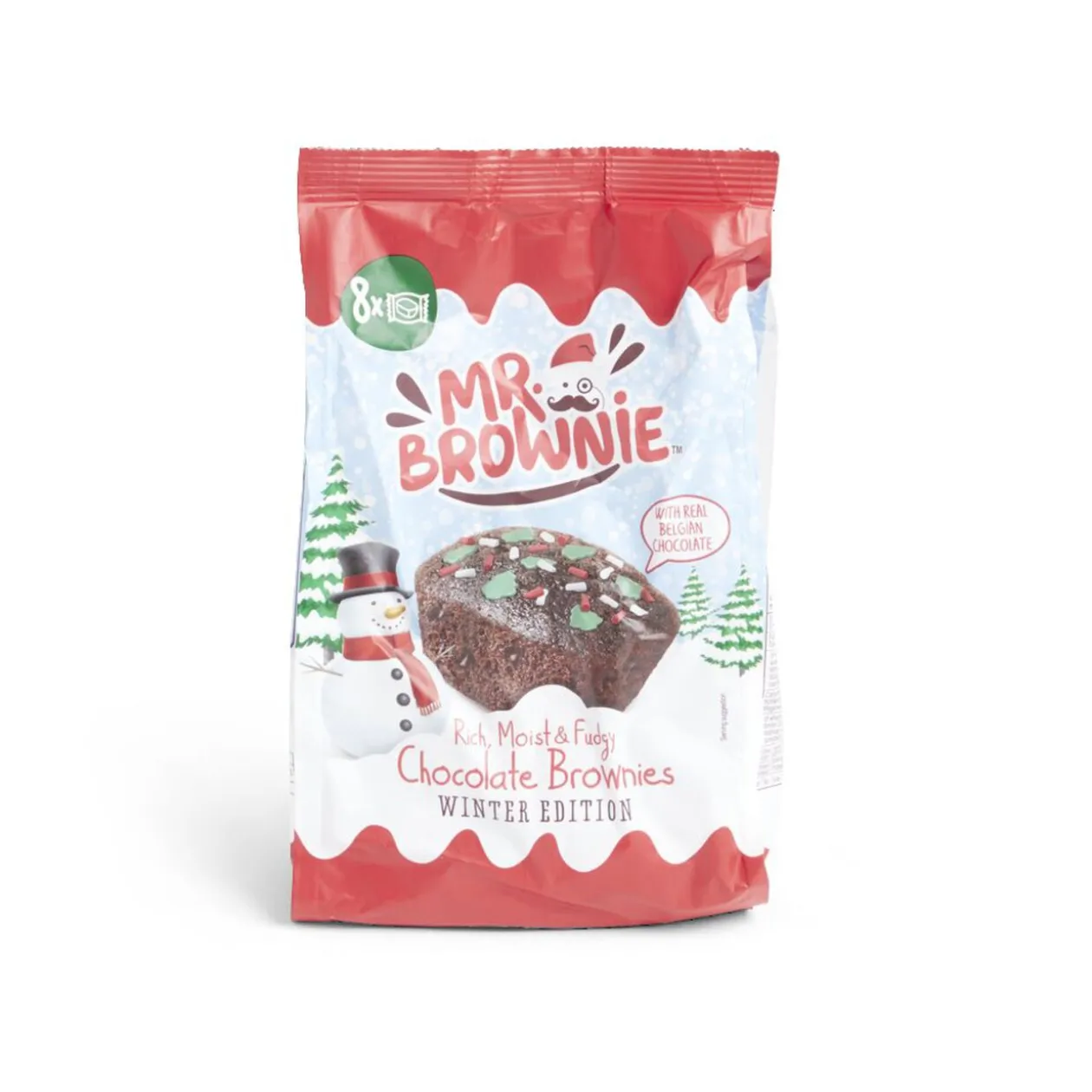 Gâteau brownie chocolat belge Noël sachet individuel 200gr
