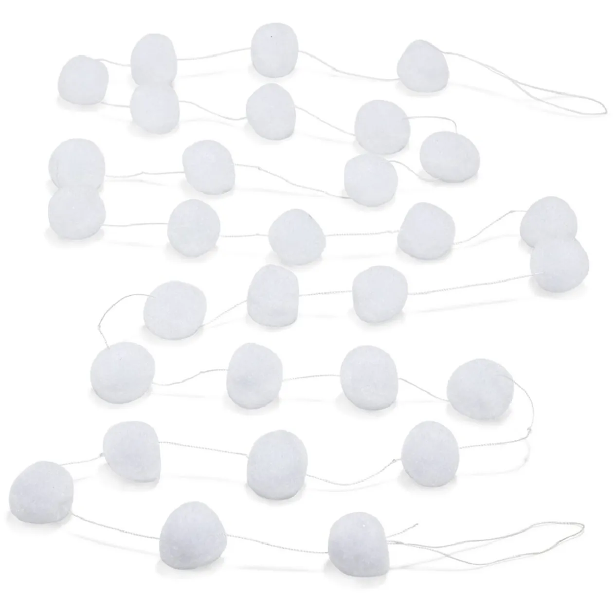 Guirlande 30 boules de neige blanc 1,8 m