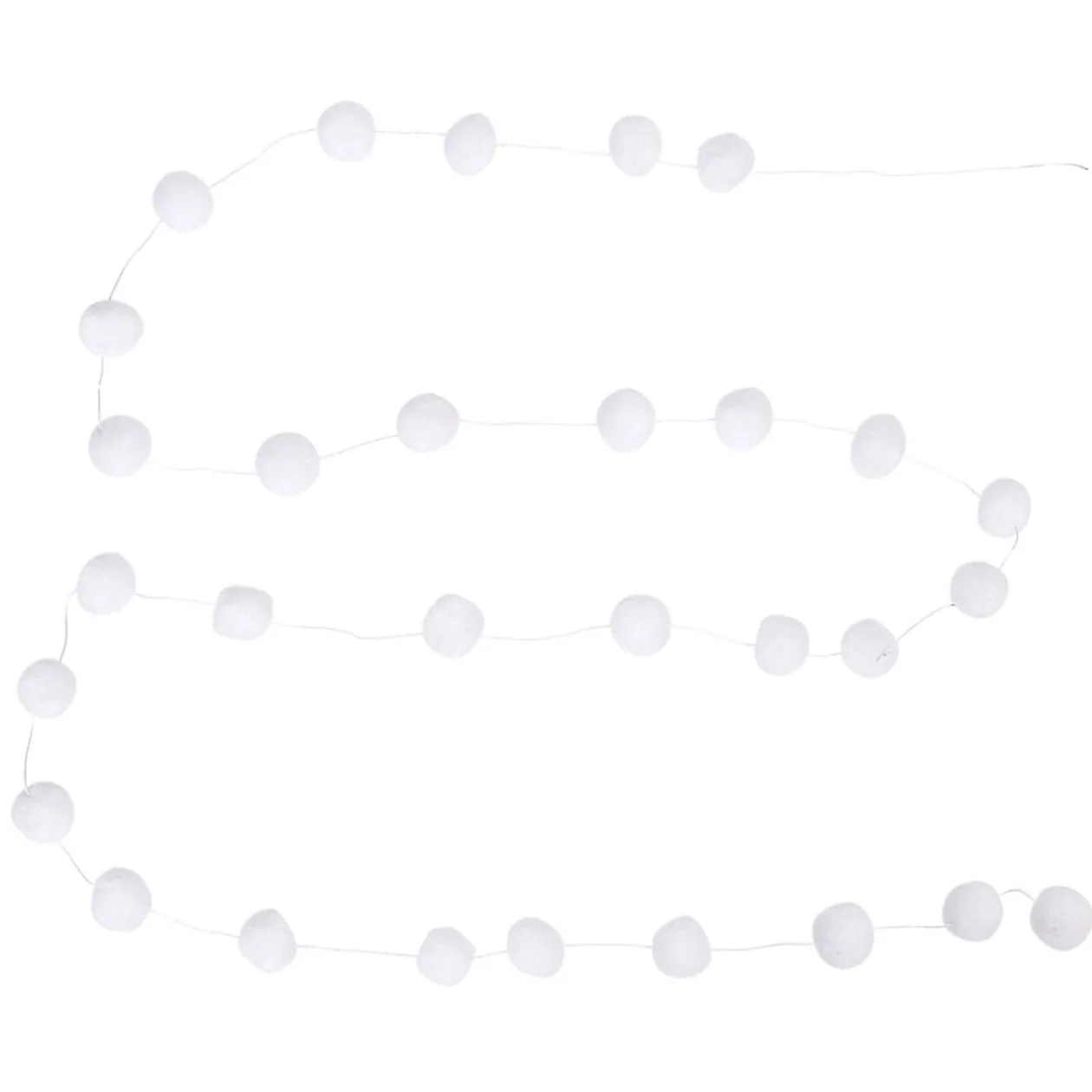 Guirlande 30 boules de neige blanc 1,8 m