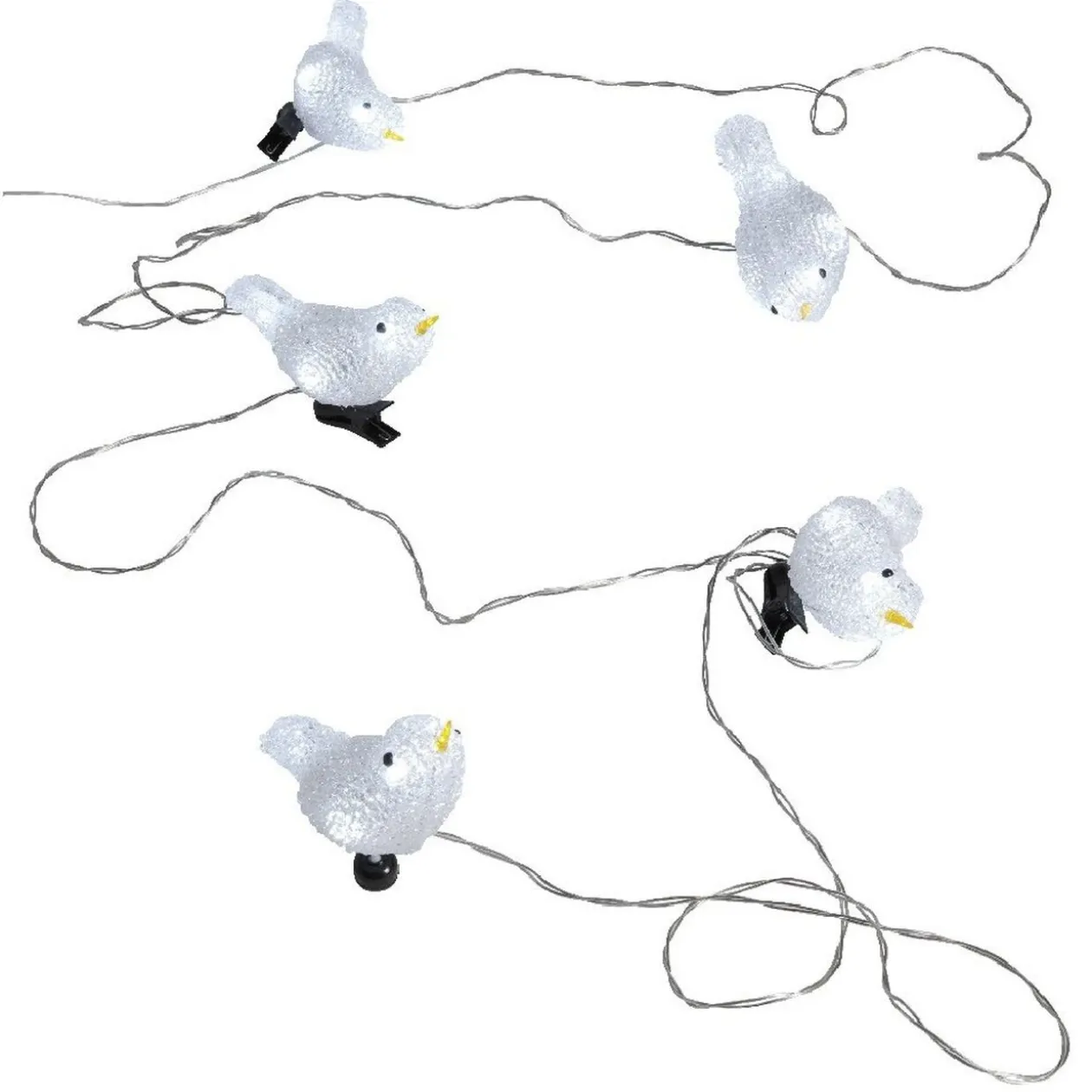 Guirlande 5 oiseaux lumineuse solaire extérieur 30 LED
