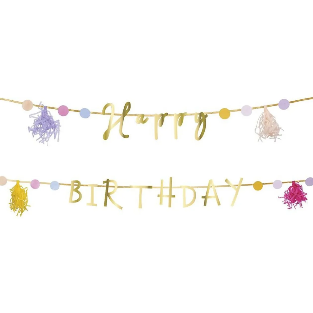 Guirlande anniversaire Happy Birthday aluminium thème fée licorne 2m