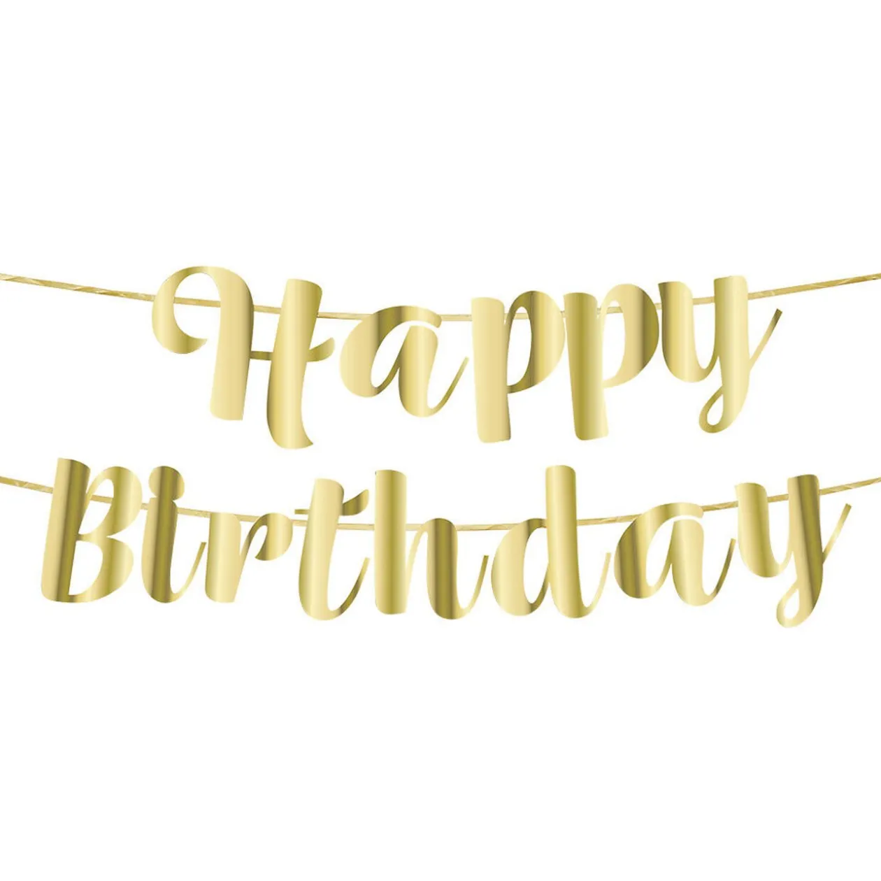 Guirlande anniversaire Happy Birthday doré thème nuit 1,5m