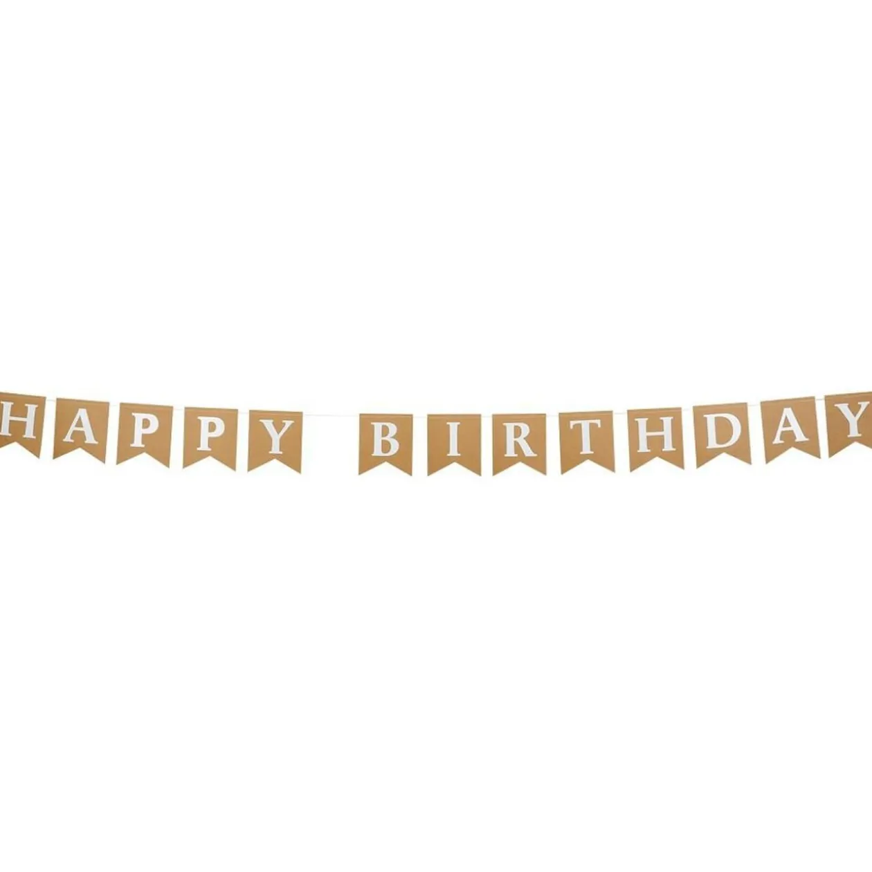 Guirlande anniversaire Happy Birthday papier kraft thème nature 2,5m