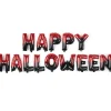 Guirlande ballons alu lettres Happy Halloween noirs et rouges L165xH23cm