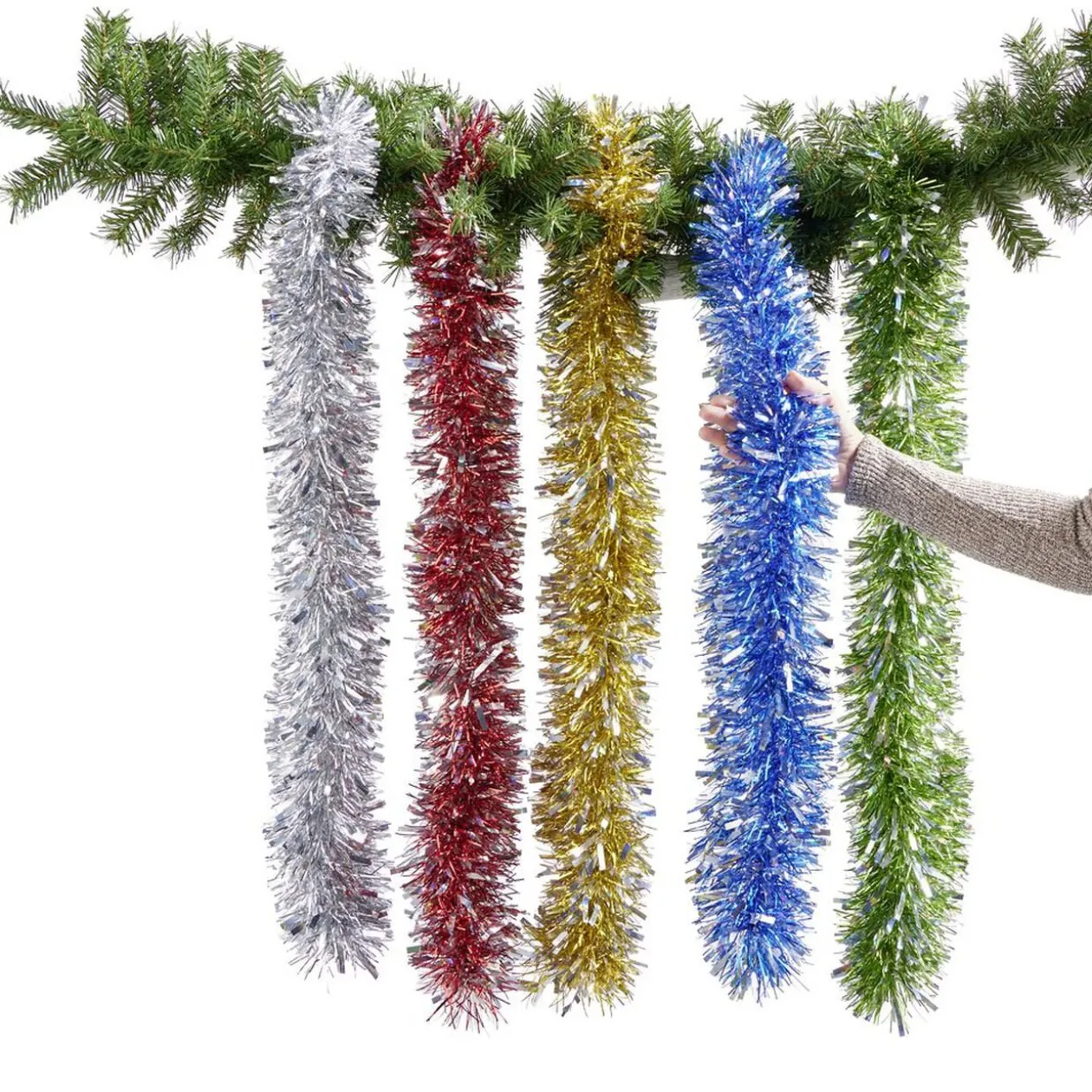 Guirlande bleu métallisé L180cm