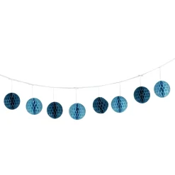 Guirlande boule en papier bleu