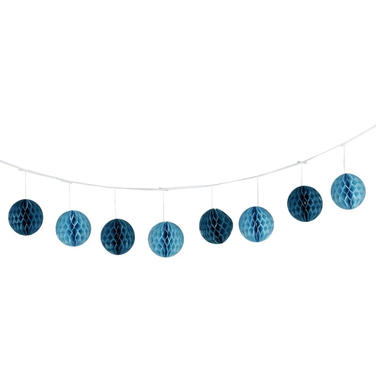 Guirlande boule en papier bleu