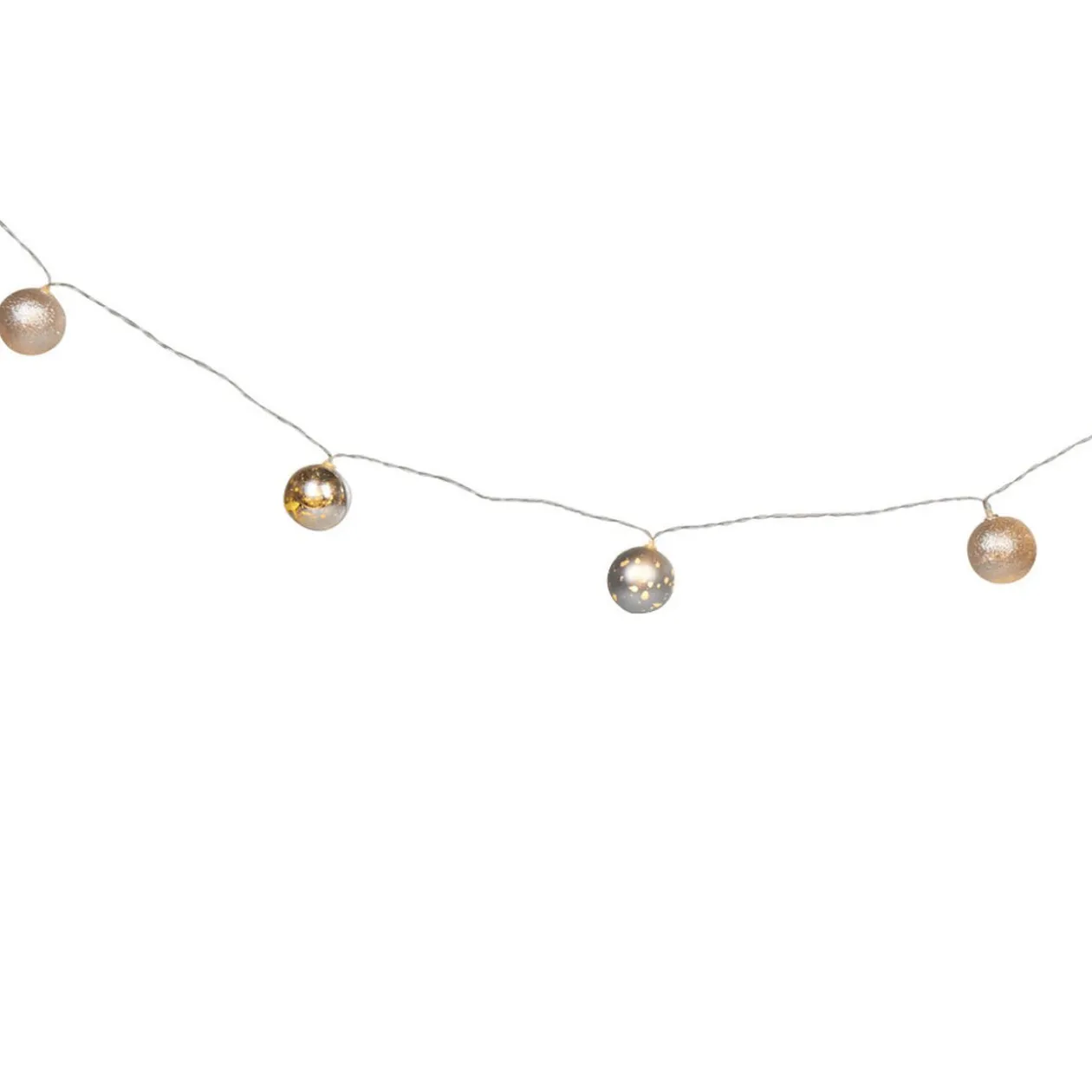 Guirlande de 12 boules de Noël argentées