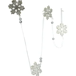 Guirlande de flocons en acrylique doré fil argenté