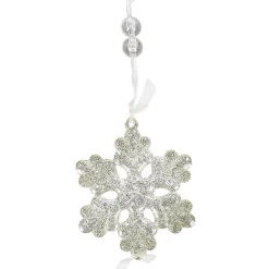 Guirlande de flocons en acrylique doré fil argenté