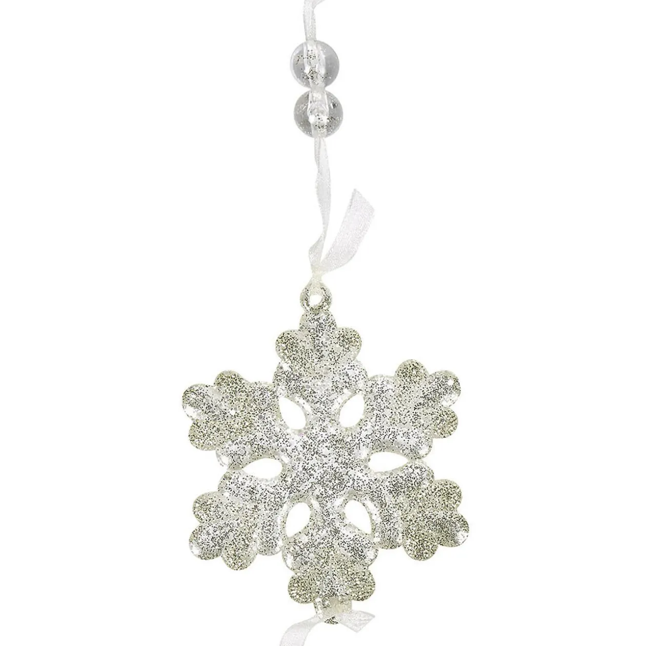 Guirlande de flocons en acrylique doré fil argenté