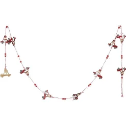 Guirlande de Noël avec voitures et flocons en bois 1,8 m