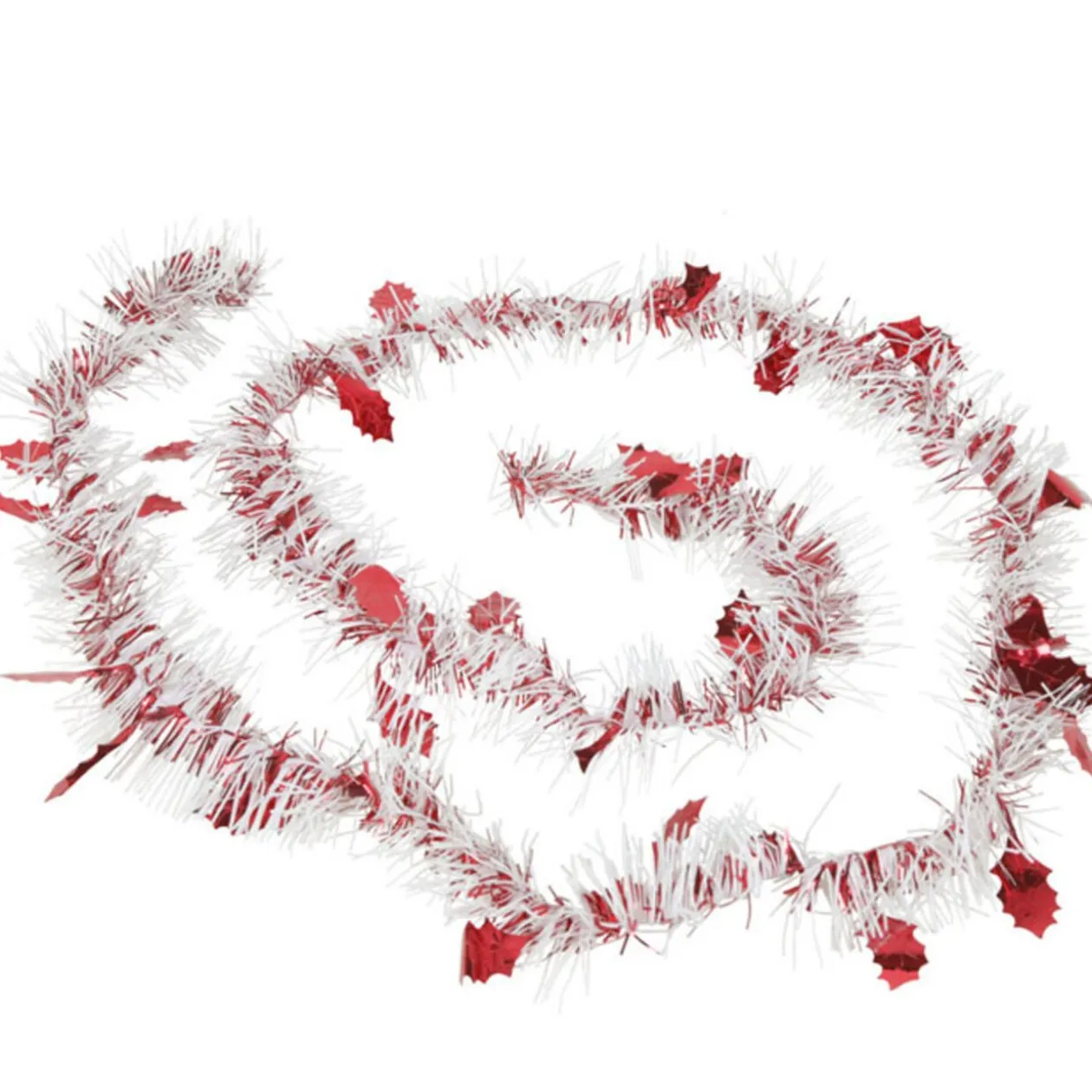 Guirlande de Noël blanche et rouge 2 m