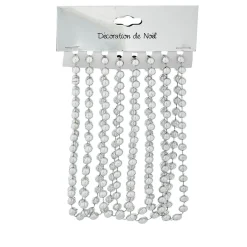 Guirlande de Noël perle argent 2,70 m