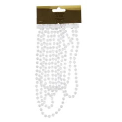 Guirlande de Noël perles blanches 2,7 m