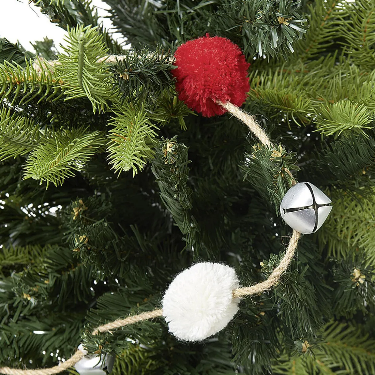 Guirlande de Noël pompons et clochettes