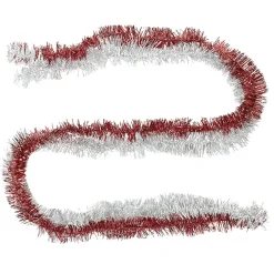 Guirlande de Noël rouge argentée 1,8 m