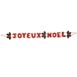 Guirlande de Noël rouge inscription Joyeux Noël