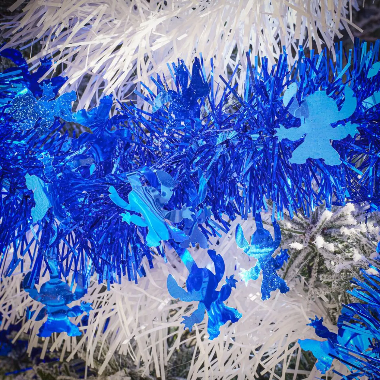 Guirlande de Noël scintillante Disney Stitch bleu 3m
