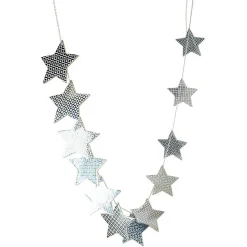 Guirlande de Noël étoiles en bois argenté