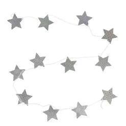 Guirlande de Noël étoiles en bois argenté