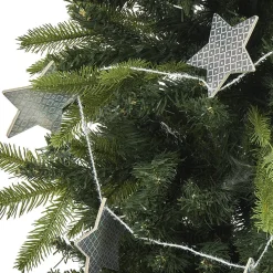 Guirlande de Noël étoiles en bois argenté