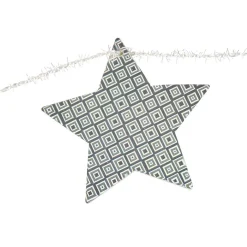 Guirlande de Noël étoiles en bois argenté