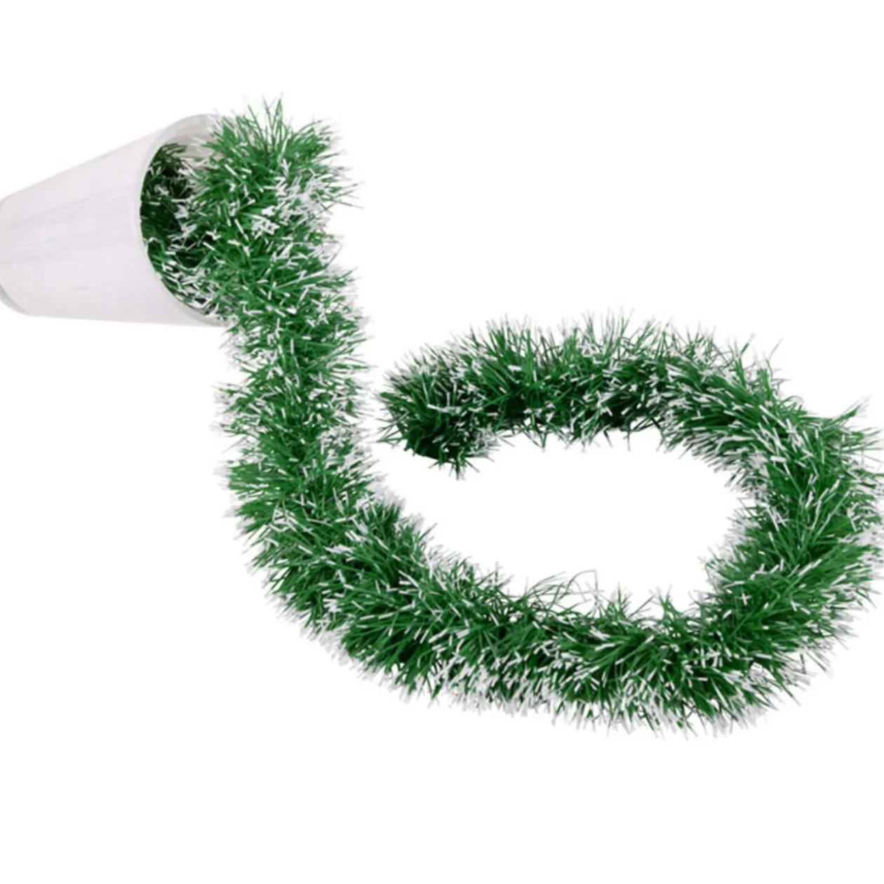Guirlande de Noël verte blanche 2 m