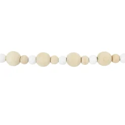 Guirlande de perles en bois beige naturel