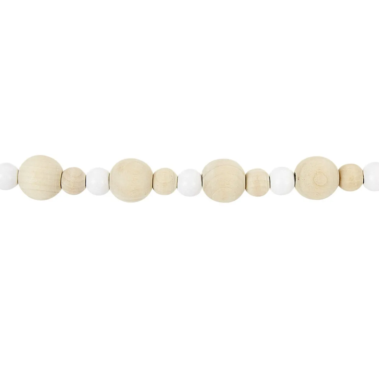 Guirlande de perles en bois beige naturel