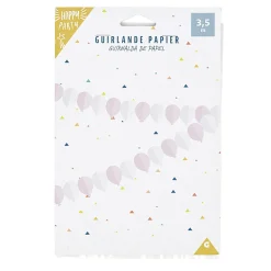 Guirlande en papier forme ballon rose et blanc