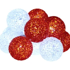 Guirlande extérieur solaire rouge et blanche 10 LED