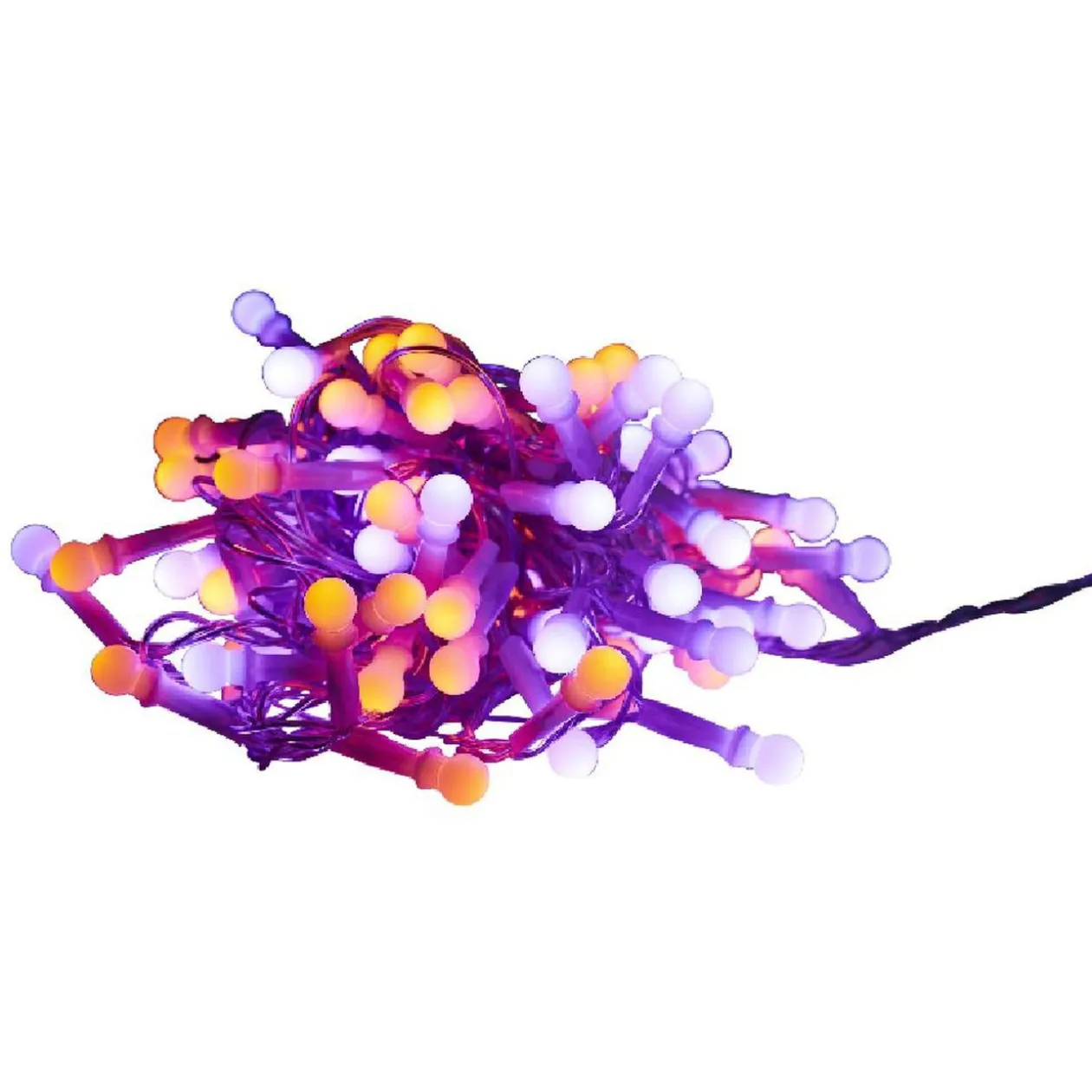 Guirlande extérieure 100 LED violet et orange